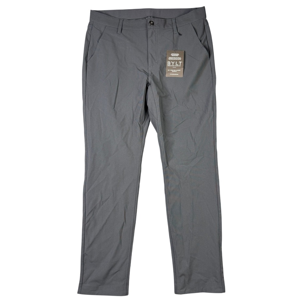 BYLT Premium Basics Everyday Pant Grey Athletic Fit Mens Size Large NWT